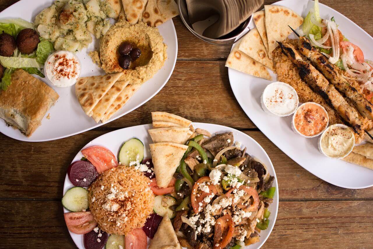 Various Greek dishes.