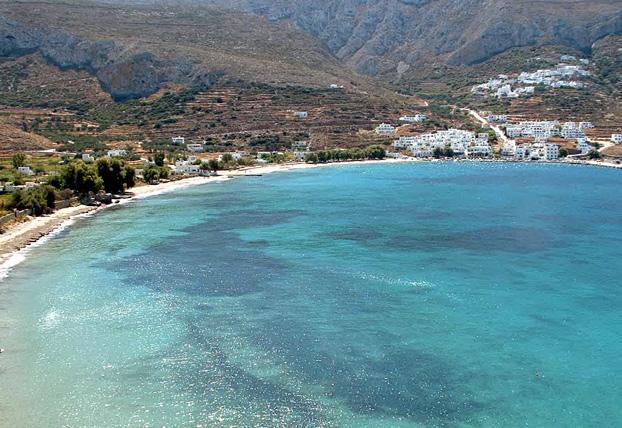 View of Aegiali bay on Naxos island